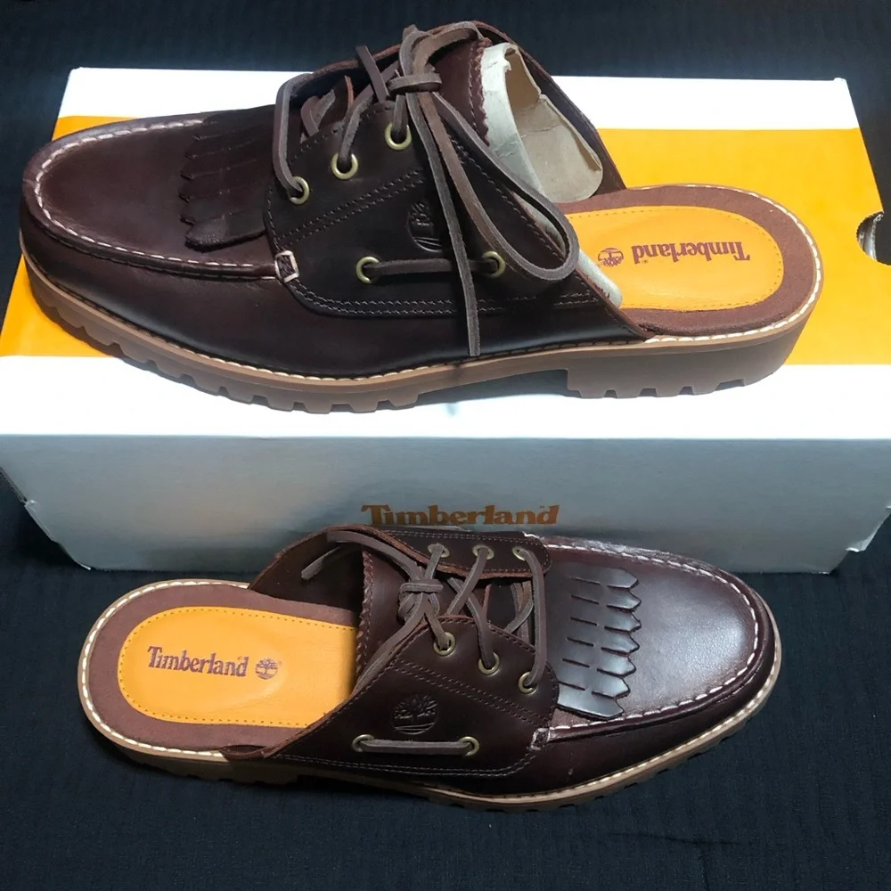 Timberland Authentic Women’s Mule Shoe, Size 11, 0A4198 EIW, Burgundy Full Grain